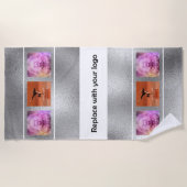 Fotocollage zilverelegant voor logo strandlaken (Voorkant)