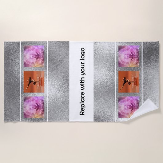 Fotocollage zilverelegant voor logo strandlaken (Voorkant)