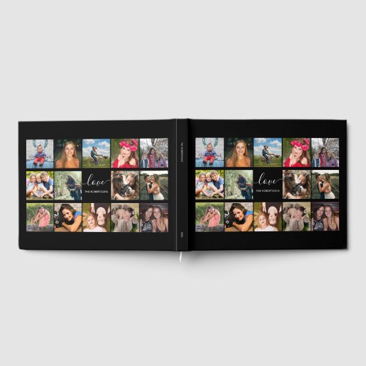 Fotocollage Zwart Aangepast gastenboek (Volledig)