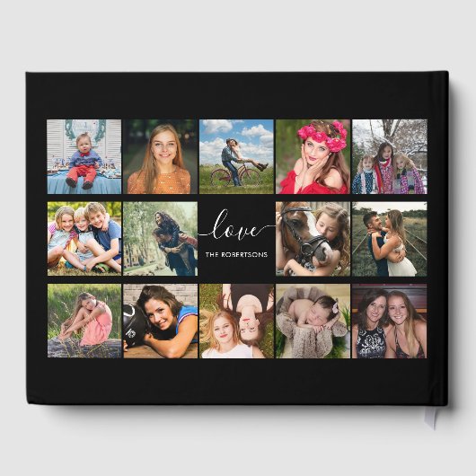 Fotocollage Zwart Aangepast gastenboek (Achterkant)