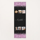 Fotocollage zwart blush roze naam script yogamat (Voorkant)