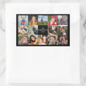 Fotocollage Zwart Custom Rechthoekige Sticker (Tas)