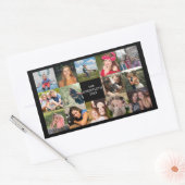 Fotocollage Zwart Custom Rechthoekige Sticker (Envelop)