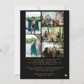 Fotocollage zwart goud klasse van 2025 afstuderen aankondiging (Achterkant)