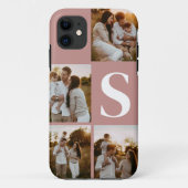 Fotocollage zwart initiaal monogram I telefoonhoes Case-Mate iPhone Case (Achterkant)