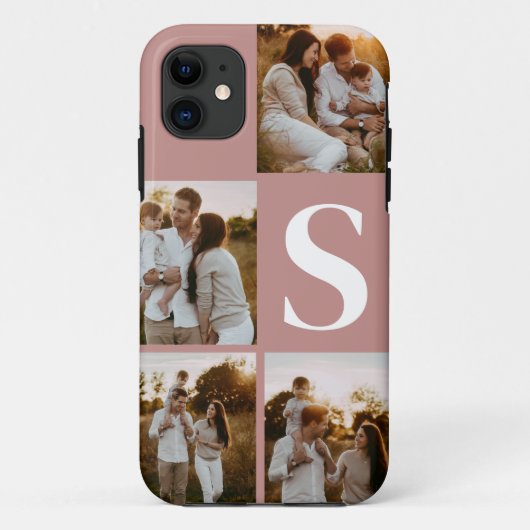 Fotocollage zwart initiaal monogram I telefoonhoes Case-Mate iPhone Case (Achterkant)