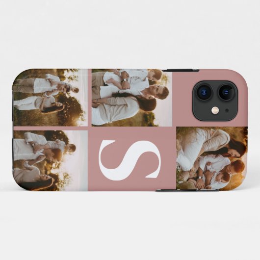 Fotocollage zwart initiaal monogram I telefoonhoes Case-Mate iPhone Case (Achterkant (horizontaal))