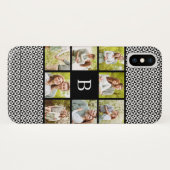 Fotocollage | Zwart & Wit Aangepast Monogram Case-Mate iPhone Case (Achterkant (horizontaal))