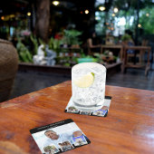 Fotocollage zwart wit verjaardagsfeestje kartonnen onderzetters