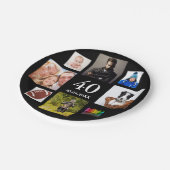 Fotocollage zwarte man man op 40e verjaardag papieren bordje (Gekanteld)