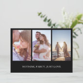 Fotocollage Zwarte Moderne Trouwreceptie Kaart (Staand voorkant)