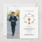 Fotocommunie Dankkaart – Bloemenkrans Kaart (Voorkant)