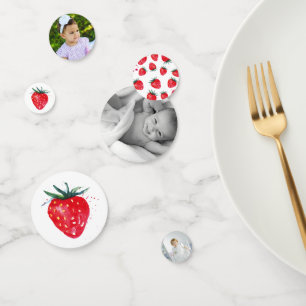 Fotoconfetti eerste verjaardag aardbei confetti