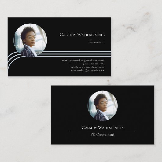 Fotoconsultant Light Blue Black Visitekaartje (Voorkant / Achterkant)
