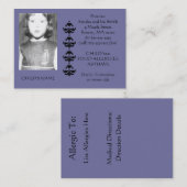 Fotocontactkaart voor voedselallergie contactkaartje (Voorkant / Achterkant)