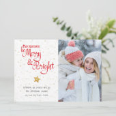 Fotodagen zijn vrolijk helder gouden ster script r feestdagenkaart (Staand voorkant)