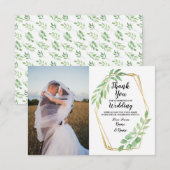 Fotodankkaart Huwelijk Verguld Blad Bedankkaart (Voorkant / Achterkant)