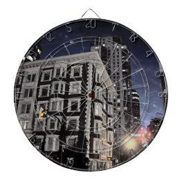 Fotodarts van stad de nacht dartbord