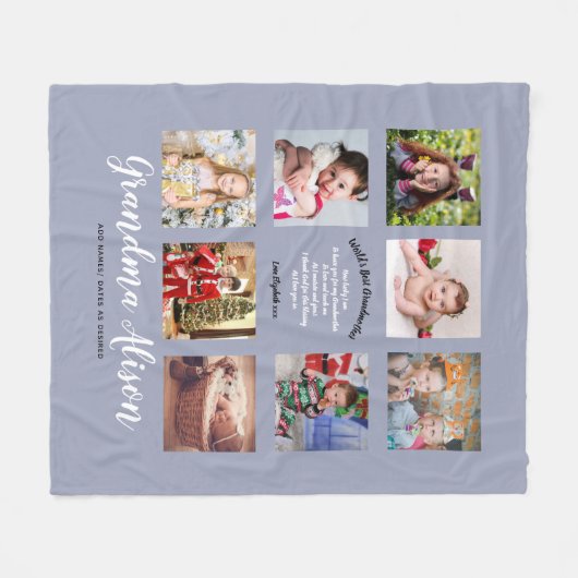 Fotodeken Grootmoeder Gedicht Grootvader Familiest Fleece Deken (Voorkant (Horizontaal))