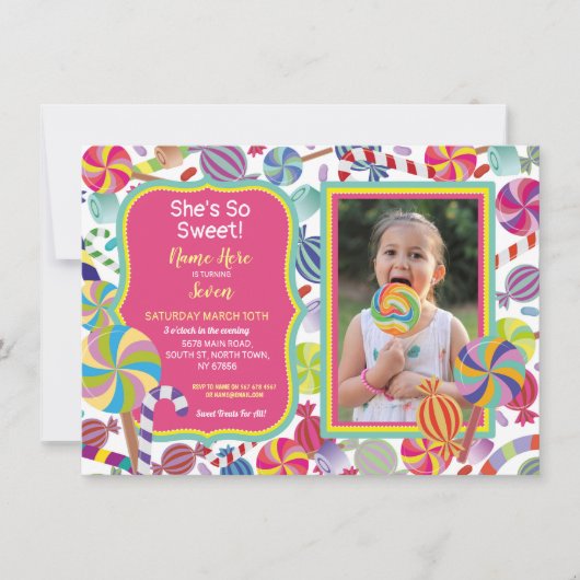 Fotodessert Snoep Sweet 16 of elke leeftijd Kaart (Voorkant)
