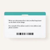 Fotodetectietest voor zakelijk werknemers - Aangep Badge (Achterkant)