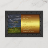 Fotodiensten - fine art lone struik, metalen lijst visitekaartje (Achterkant)