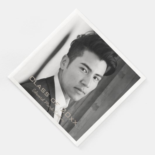 Fotodiner servetten: Klasse van Afstuderen B & W Servet (Hoek)