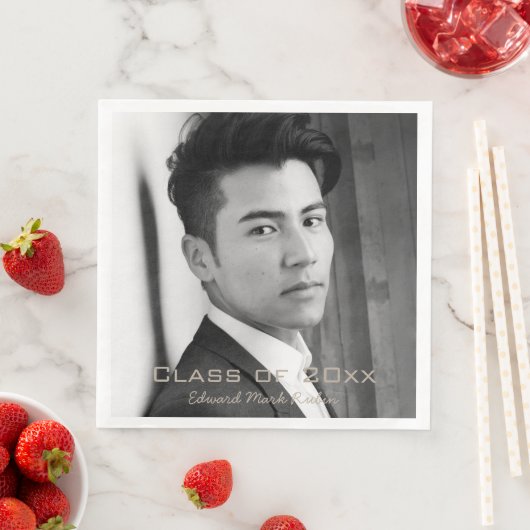 Fotodiner servetten: Klasse van Afstuderen B & W Servet (Insitu)