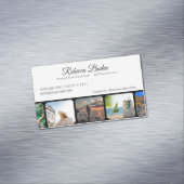 Fotodisplay ambachten, producten of reizen magnetisch visitekaartje (Voorbeeld)