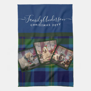 FOTODOEK - Miller TARTAN Blauw Kerstcadeau Theedoek