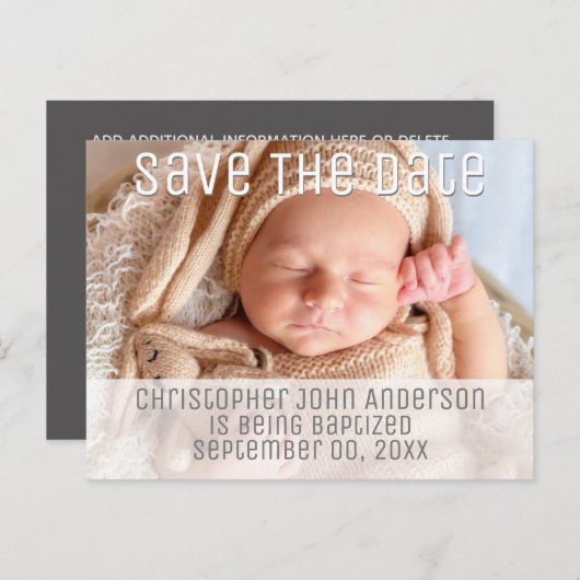 Fotodoop bewaar de datum minimalistische gewone DI Aankondigingskaart (Voorkant / Achterkant)