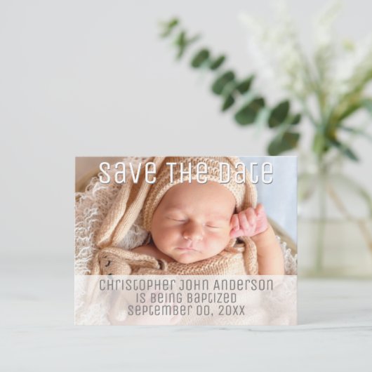 Fotodoop bewaar de datum minimalistische gewone DI Aankondigingskaart (Staand voorkant)