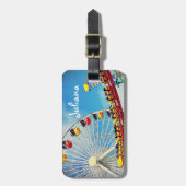 Fotodouanenaam reuzenrad en roterende onderzetter bagagelabel (Voorkant verticaal)