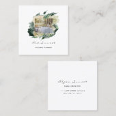 Fotoevenement Weddenschap Planner Mint Geplande Fl Vierkante Visitekaartje (Voorkant / Achterkant)