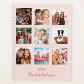 Fotofamilie collage roos gouden blush roze 2026 planner (Voorkant)