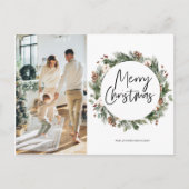 Fotofamilie | Merry Christmas Pine Wreath Postca Briefkaart (Voorkant)