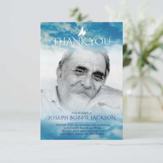 Fotofamilie van de begrafenis bedankt (Staand voorkant)