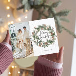 Fotofamilie | Vrolijke kerst dennenkrans Briefkaart<br><div class="desc">Fotofamilie | Vrolijke kerst dennenkrans</div>