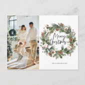 Fotofamilie | Vrolijke kerst dennenkrans Briefkaart (Voorkant)
