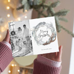 Fotofamilie | Vrolijke Kerstwinter krans Briefkaart<br><div class="desc">Fotofamilie | Vrolijke Kerstwinter krans</div>
