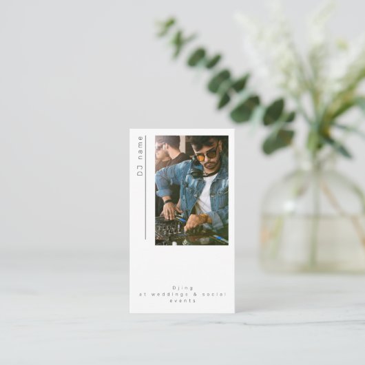 Fotofeest DJ bruiloften Visitekaartje (Staand voorkant)