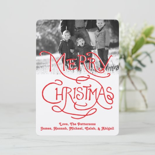 Fotofeestdag: Artisan Kraft Merry Kerstmis Feestdagenkaart (Staand voorkant)