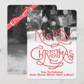 Fotofeestdag: Artisan Kraft Merry Kerstmis Feestdagenkaart (Voorkant / Achterkant)