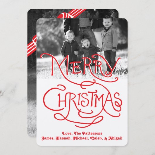 Fotofeestdag: Artisan Kraft Merry Kerstmis Feestdagenkaart (Voorkant / Achterkant)