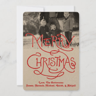 Fotofeestdag: Artisan Kraft Merry Kerstmis Feestdagenkaart