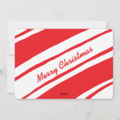 Fotofeestdag: Candy Cane Heart Foto Feestdagenkaart (Achterkant)