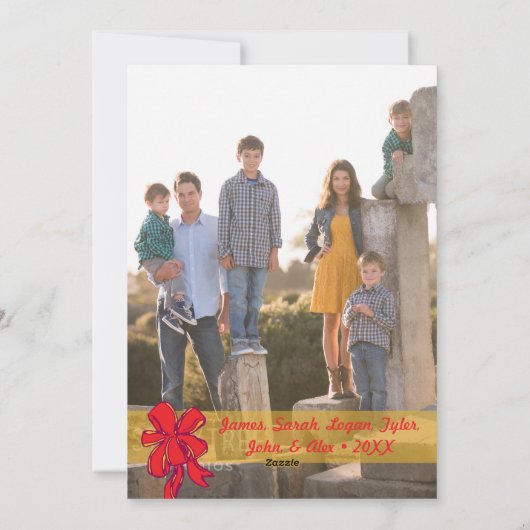 Fotofeestdag: Merry Kerstmis Wreatfoto Feestdagenkaart (Achterkant)