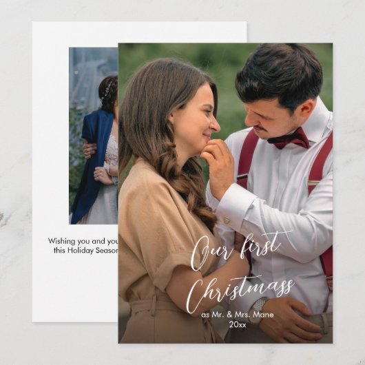 Fotofeestdag voor de eerste kerstdag van het grafi feestdagenkaart (Voorkant / Achterkant)