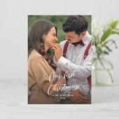 Fotofeestdag voor de eerste kerstdag van het grafi feestdagenkaart (Staand voorkant)