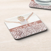 Fotofeestdag voor Merry and Bright Leopard Bier Onderzetter (Linkerzijde)